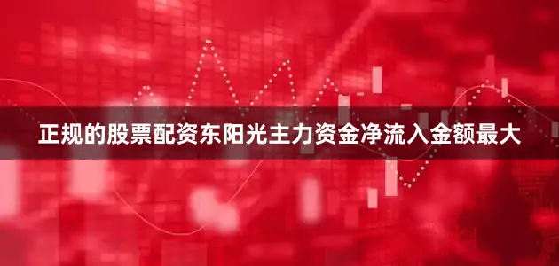 正规的股票配资东阳光主力资金净流入金额最大