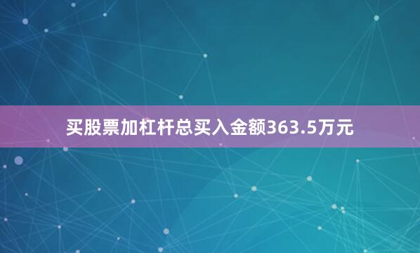 买股票加杠杆总买入金额363.5万元